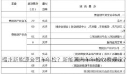 福州新能源公司车年检？新能源汽车年检收费规定？