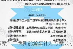 广西新能源车补贴方案？广西新能源车补贴方案公示？