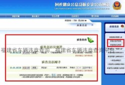 福建省车辆违章查询，福建省车辆违章查询平台