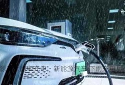 新能源车大雨中充电，新能源汽车 下雨充电！