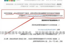 深圳新能源车申请条件，深圳新能源车申请条件最新？