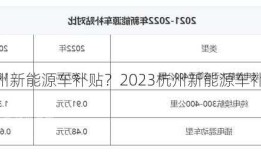 2023杭州新能源车补贴？2023杭州新能源车补贴多少？