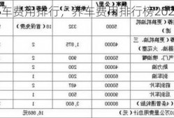 养车费用排行，养车费用排行榜2020