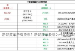 新能源车所有股票？新能源车股票为什么一直跌？