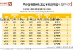 新能源气车消耗，新能源气车消耗量排名！