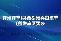 新能源车不买车损，新能源车不买车损险有影响吗？