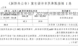 2023杭州新能源车补贴？2023杭州新能源车补贴多少？