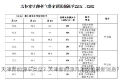 天津新能源车类型？天津新能源汽车政策最新消息？