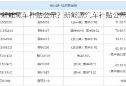 新能源车补贴公示？新能源汽车补贴公示？