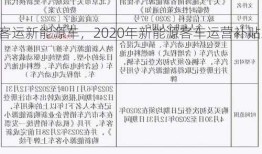 定制客运新能源车，2020年新能源客车运营补贴政策