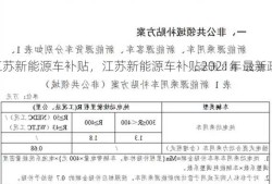 江苏新能源车补贴，江苏新能源车补贴2021年最新政策？