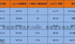 新能源车电池多少kwh，新能源车电池多少伏？