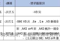 新能源车购买费用，新能源车购车费用计算