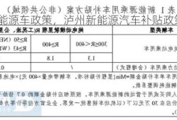 泸州新能源车政策，泸州新能源汽车补贴政策