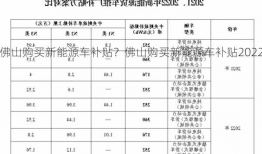 佛山购买新能源车补贴？佛山购买新能源车补贴2022？