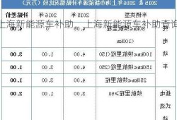 上海新能源车补助，上海新能源车补助查询