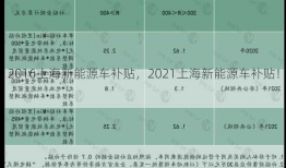 2016上海新能源车补贴，2021上海新能源车补贴！