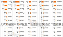 北京新能源车指标数量，北京新能源2022年指标数量