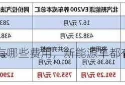 新能源车有哪些费用，新能源车都有什么费用