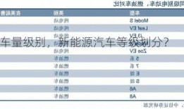 新能源车量级别，新能源汽车等级划分？