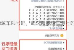 新能源车限号吗，武汉新能源车限号吗？