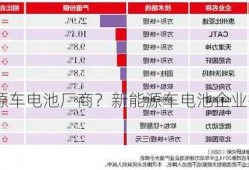 新能源车电池厂商？新能源车电池企业排名？