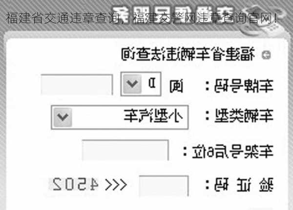 福建省交通违章查询，福建交警网违章查询官网！