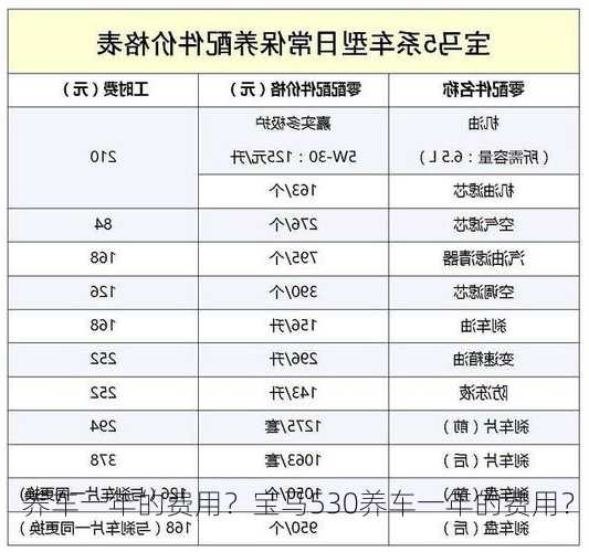 养车一年的费用？宝马530养车一年的费用？