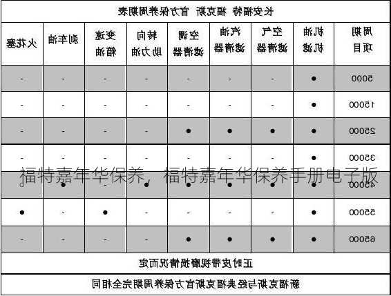 福特嘉年华保养，福特嘉年华保养手册电子版