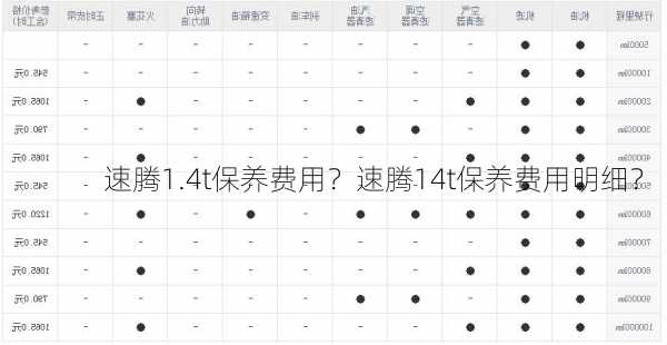 速腾1.4t保养费用？速腾14t保养费用明细？