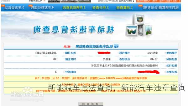 新能源车违法查询，新能汽车违章查询