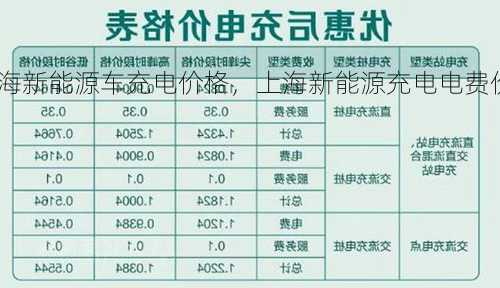 上海新能源车充电价格，上海新能源充电电费价格！