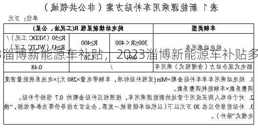 2023淄博新能源车补贴，2023淄博新能源车补贴多少