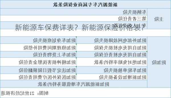 新能源车保费详表？新能源保险价格表？