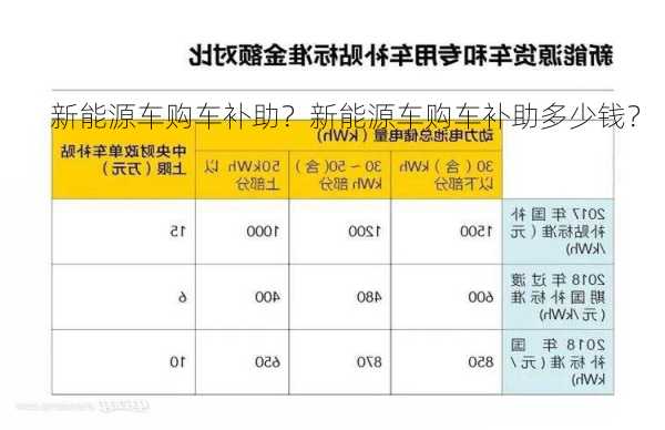 新能源车购车补助？新能源车购车补助多少钱？