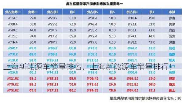 上海新能源车销量排名，上海新能源车销量排行！