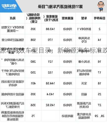 新能源车有效车型目录，新能源汽车标准政策！