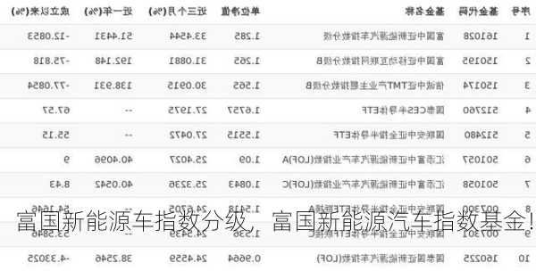 富国新能源车指数分级，富国新能源汽车指数基金！