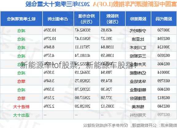 新能源车lof股票，新能源车股指！