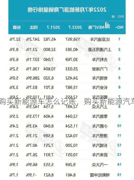 购买新能源车怎么记账，购买新能源汽车？