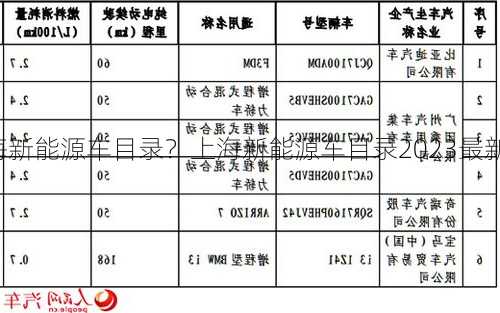 上海新能源车目录？上海新能源车目录2023最新？