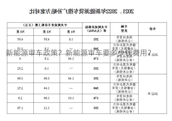 新能源审车政策？新能源审车要多少钱费用？