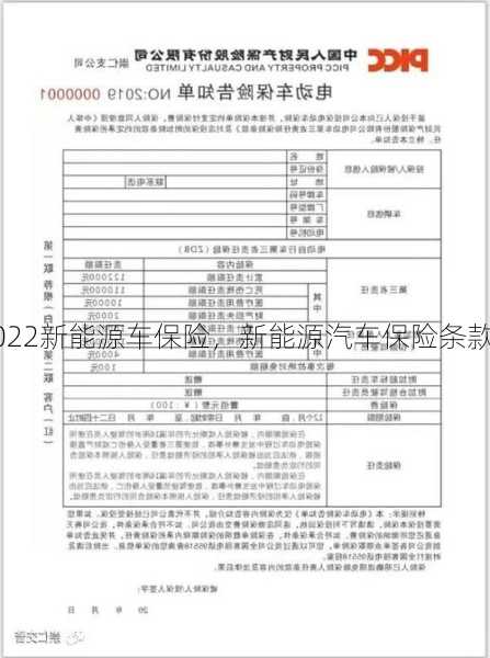 2022新能源车保险，新能源汽车保险条款？