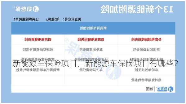 新能源车保险项目，新能源车保险项目有哪些？