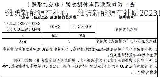 潍坊新能源车补贴，潍坊新能源车补贴2023！