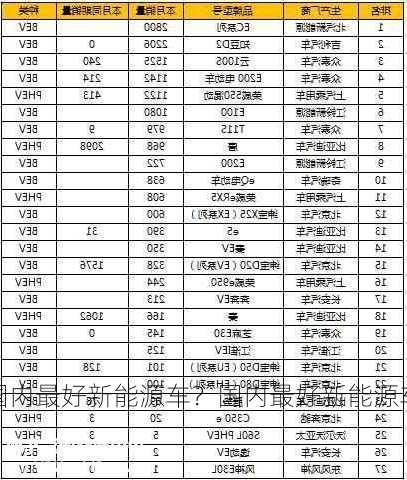 国内最好新能源车？国内最好新能源车排行榜？