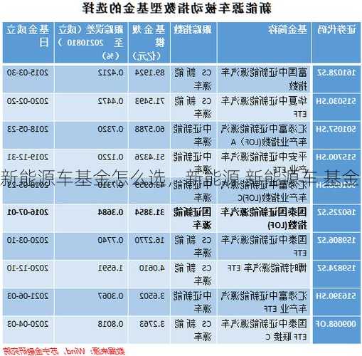 新能源车基金怎么选，新能源 新能源车 基金！