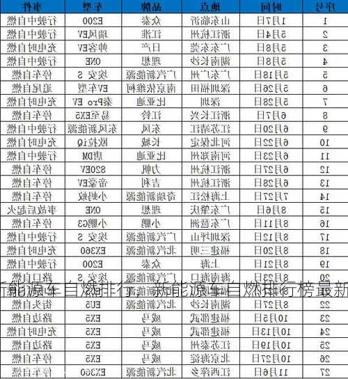 新能源车自燃排行，新能源车自燃排行榜最新？