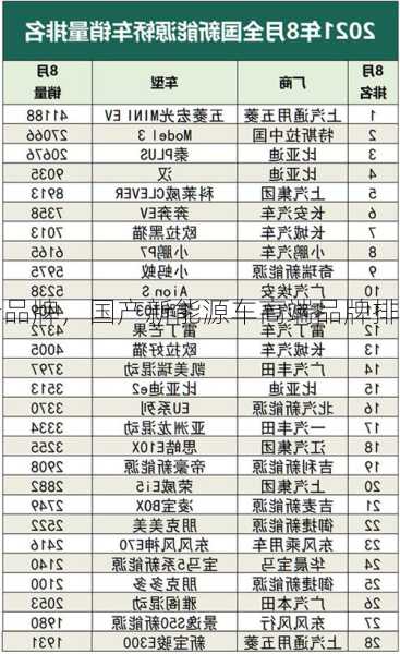 国产新能源车高端品牌，国产新能源车高端品牌排名