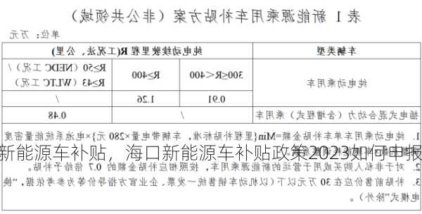 海口新能源车补贴，海口新能源车补贴政策2023如何申报？